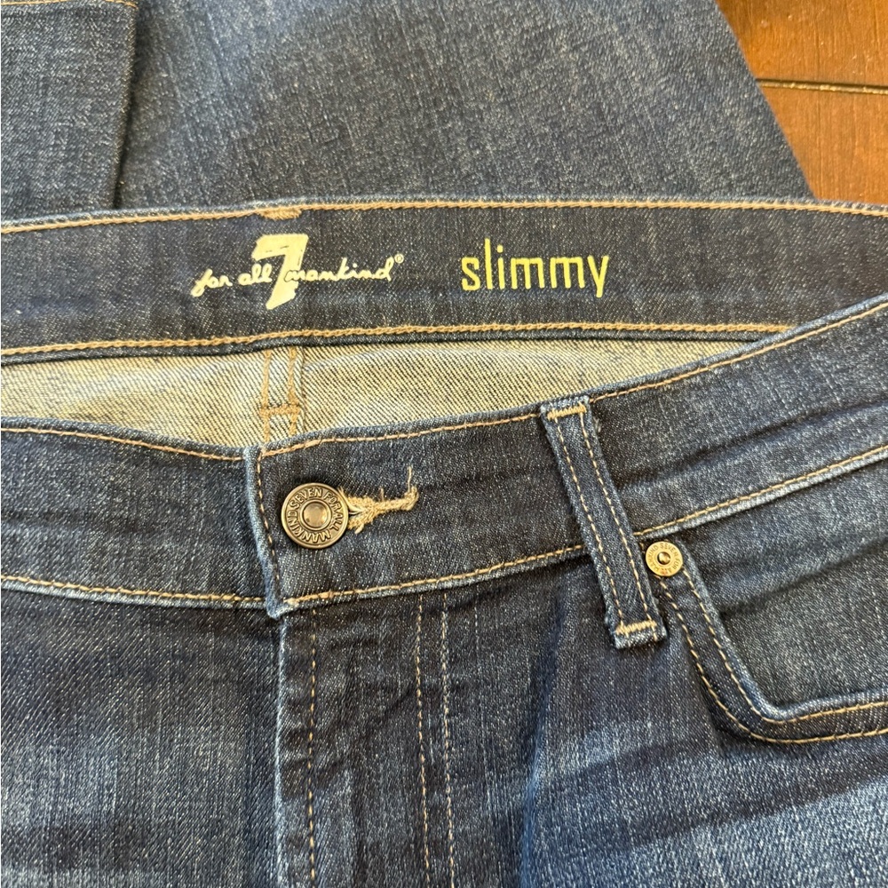7 For All Mankind Dark Blue Slimmy Denim